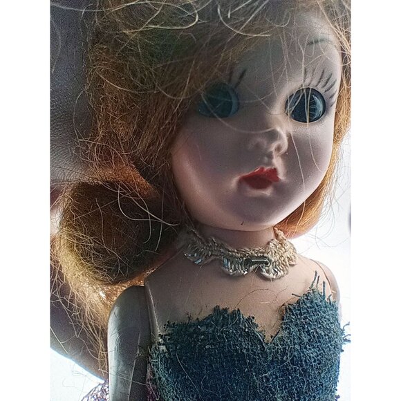 Vintage 1950s Ballerina Doll Sleepy Eyes Pink Tulle Skirt 6.5 In Fashion Toy - Picture 5 of 15